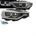 Μπροστινά Φανάρια Set Για Bmw 3 F30/F31 11-15 Led Angel Eyes Μαύρα H7/H7 Με Μοτέρ Depo - Headlights - Xenon - Bulbs